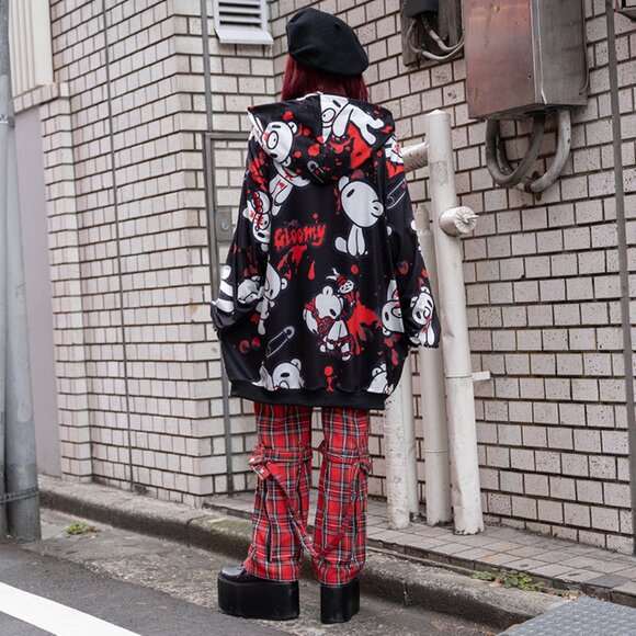 ACDC RAG - Gloomy Bear Dark Gloomy Oversized Zip Up Hoodie - Picture 3 of 5